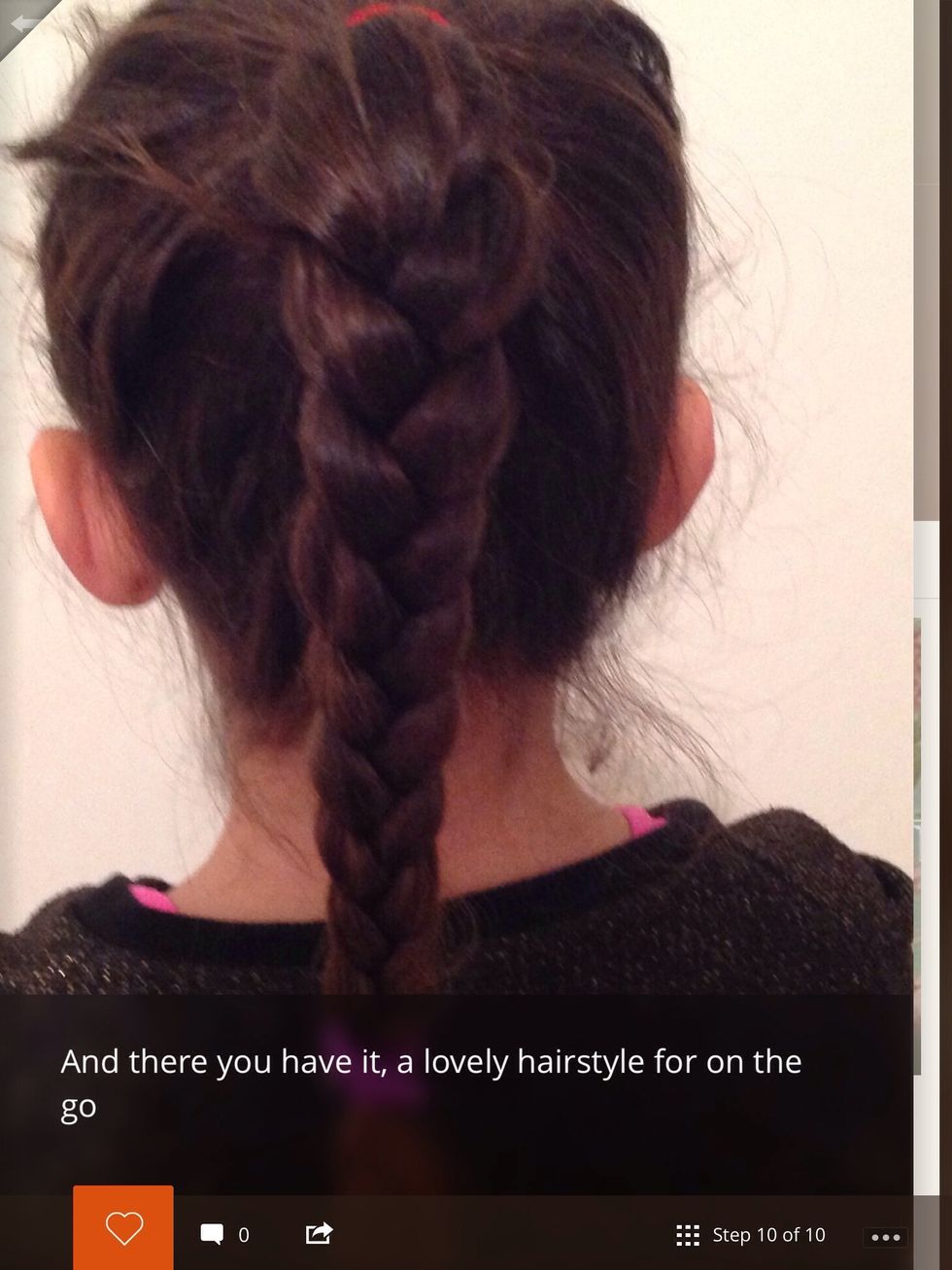 And there you have it, a lovely hairstyle for on the go.