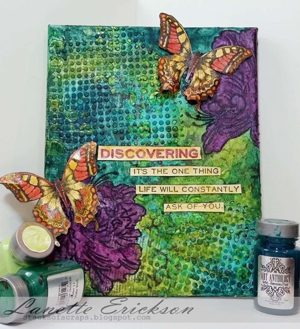 and there you have it a pretty little canvas with lots of layers :)