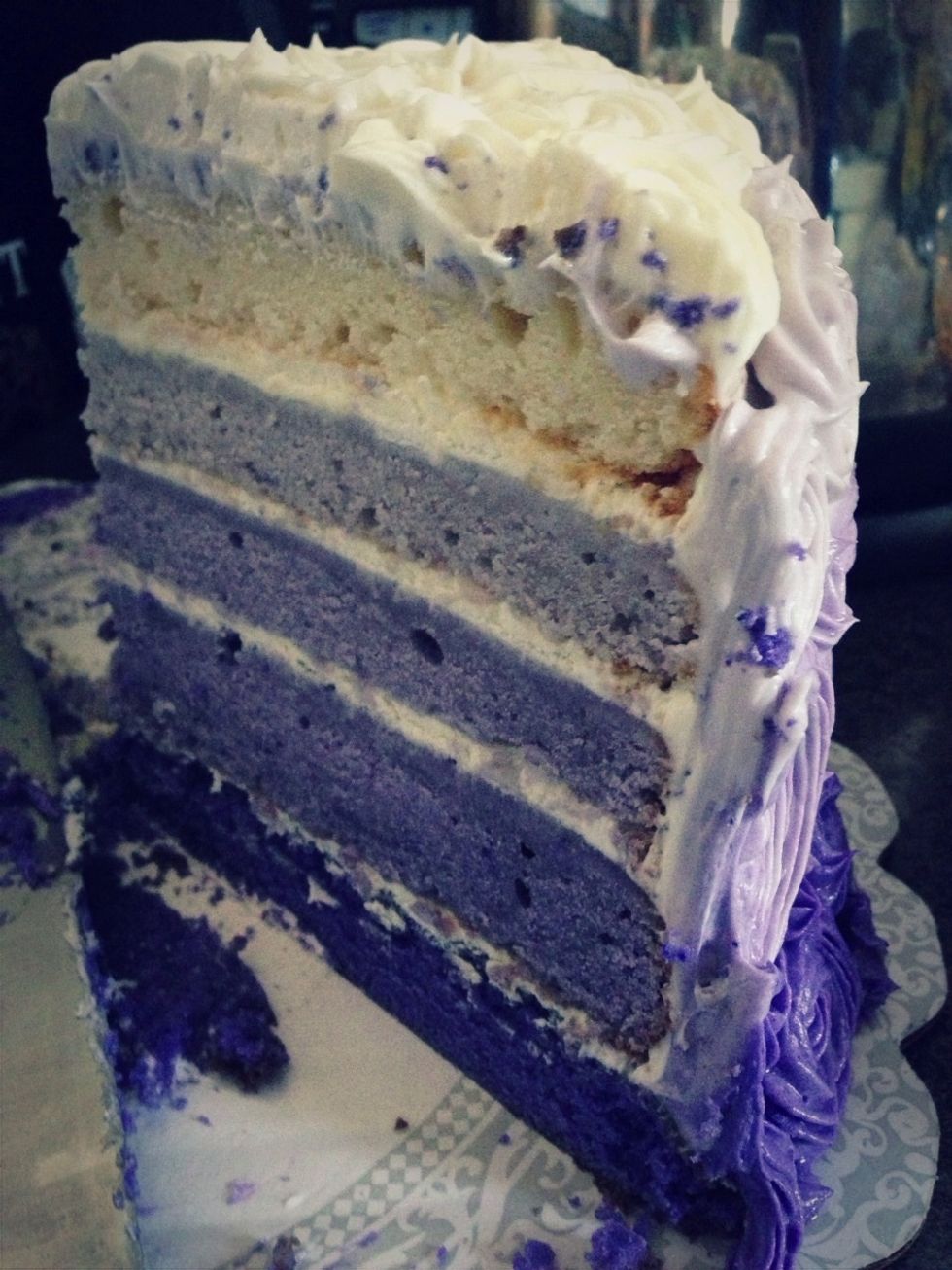 And there you have it. An ombr\u00e9 cake!