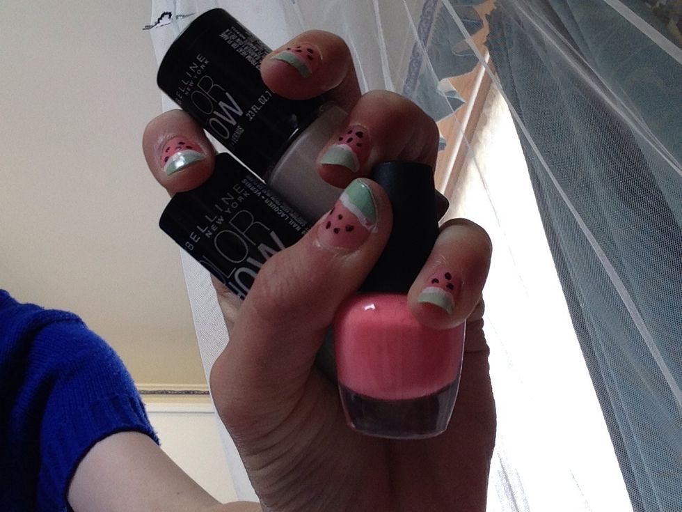And there you have it! \ud83c\udf49Watermelon\ud83c\udf49 nails!