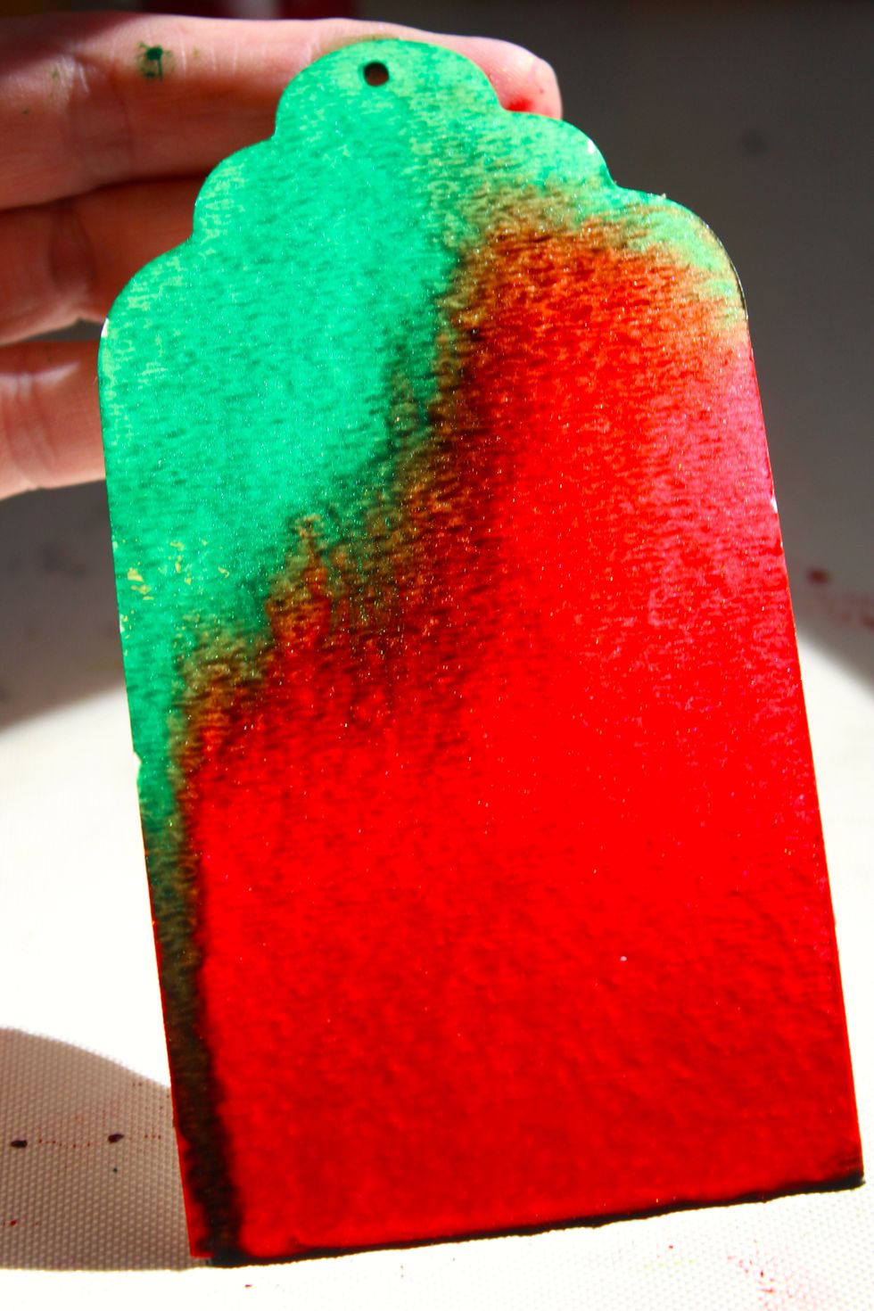 And this is what it looked like. Then I used a heat gun to dry it.