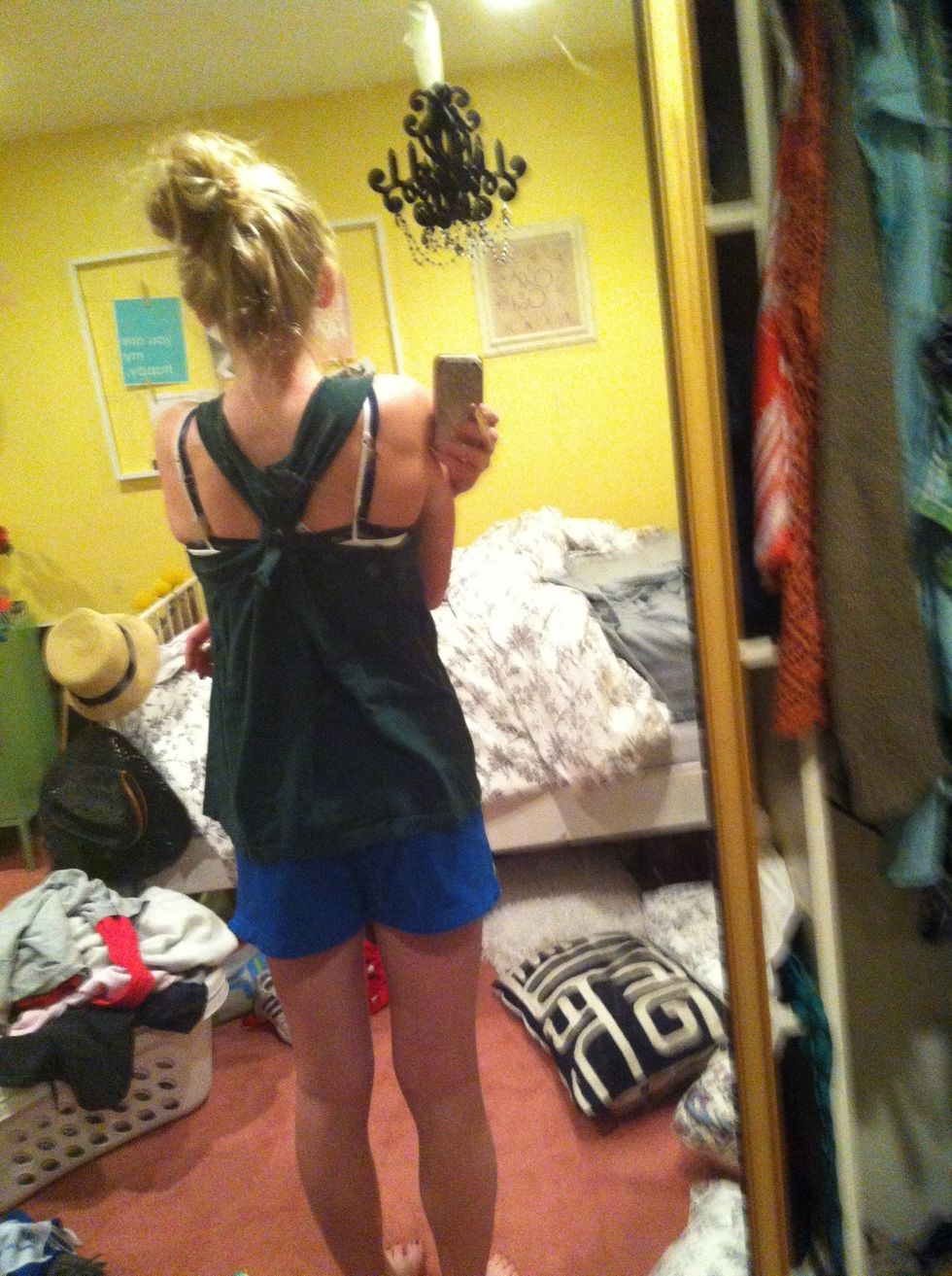 And this is what it looks like in the back(:it's really cute to wear as a swimsuit cover up in the summer or just to wear around!i love it it's really comfy and really cute!