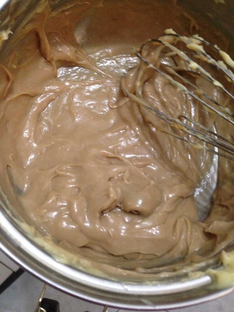 And this one I put in semi sweet chocolate chips..let the chocolate melt in hot cream then whisk until incorporated