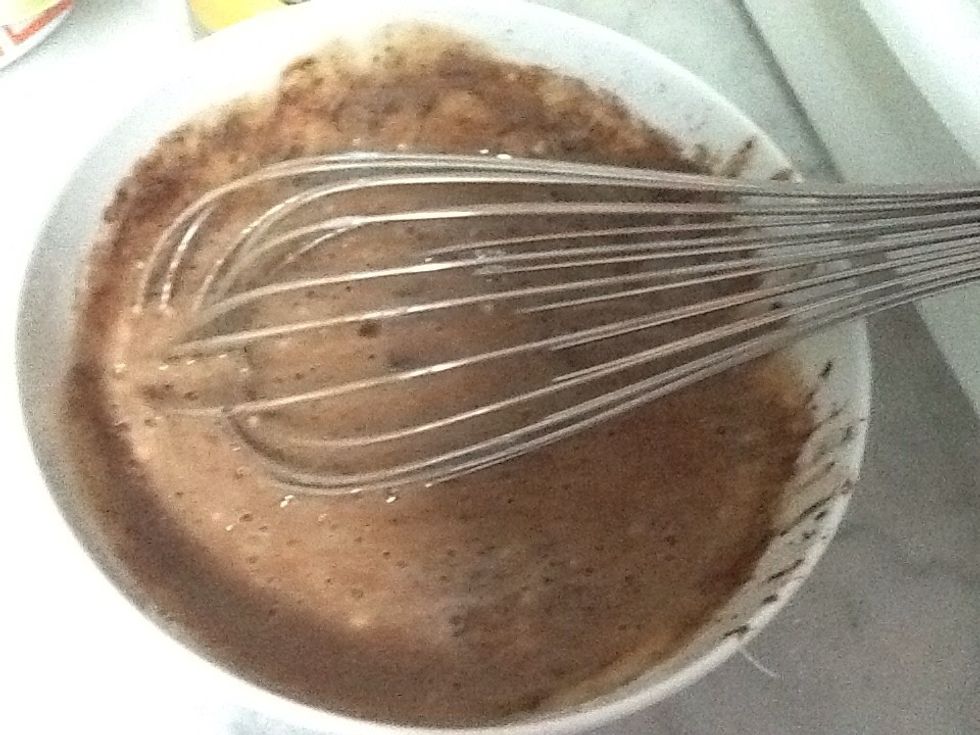And to add more of the sweetness I put 1 tablespoon of dark chocolate and bat it with the ingredients