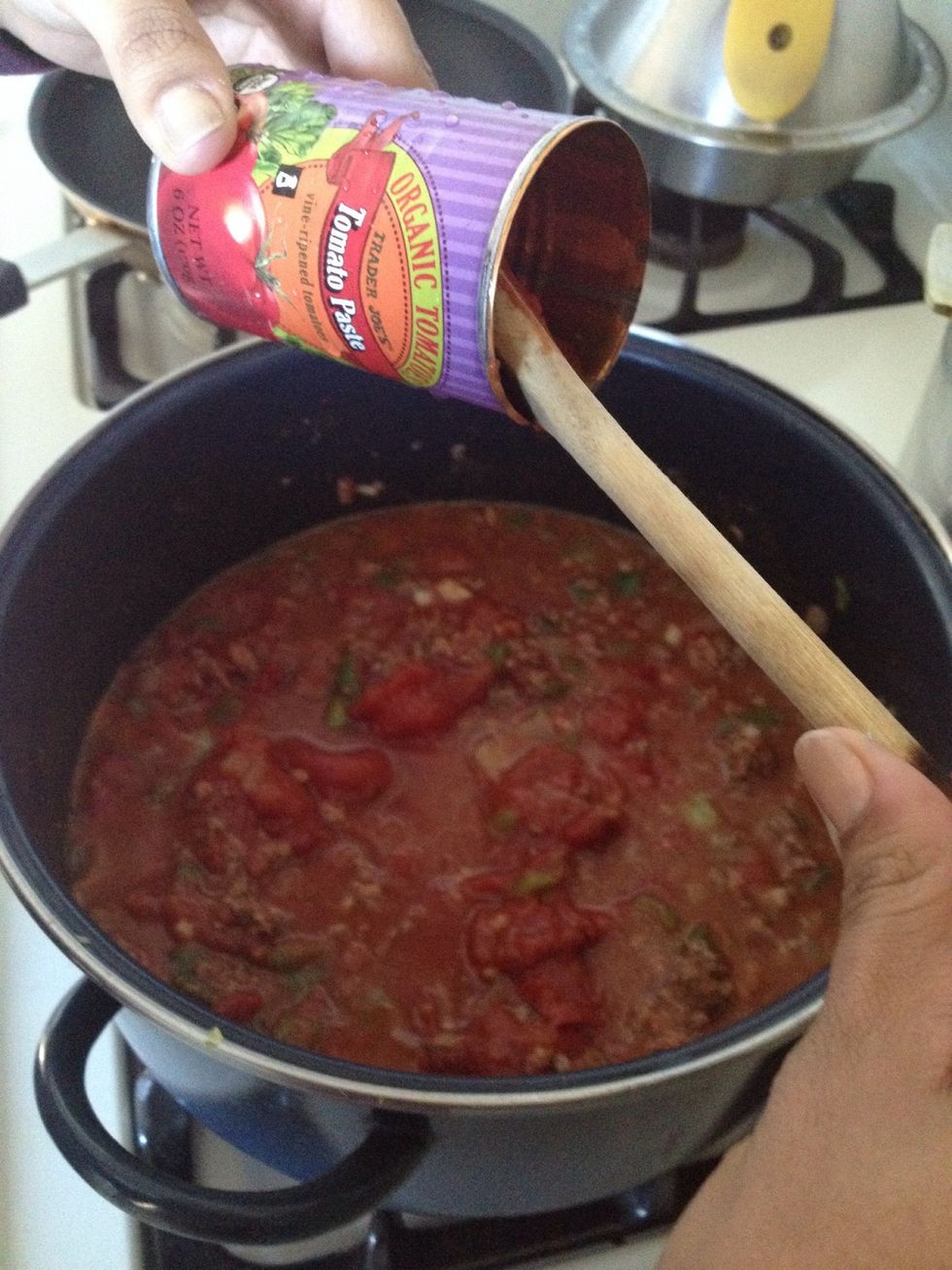 And tomato paste. Add a can of water too.
