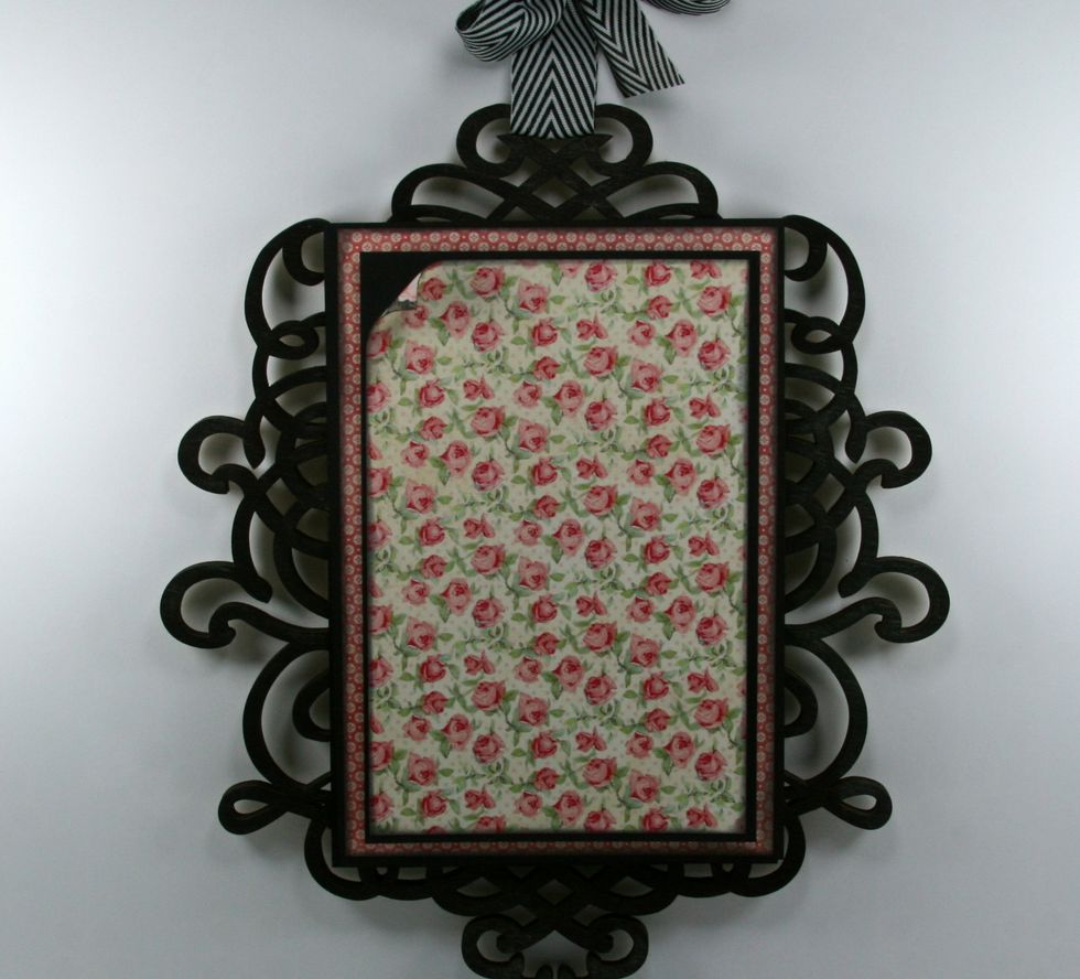 And top with coordinating paper pattern from Mon Amour. I left the top left corner rolled down.