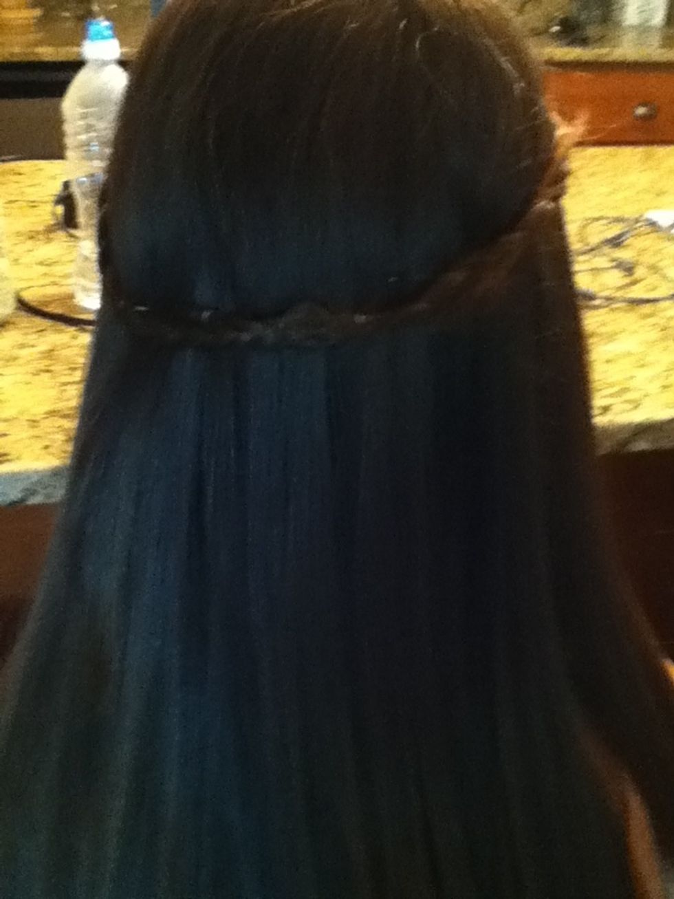 And tuck the other braid under the one you pinned