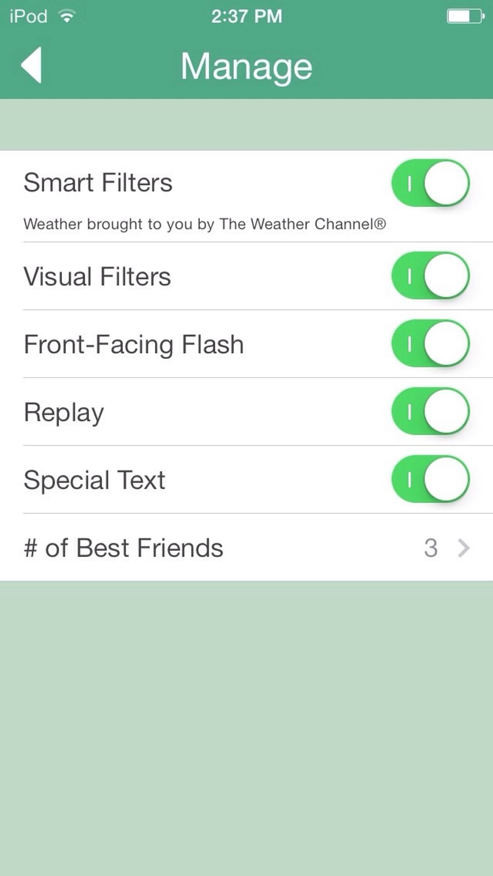 And turn on all of these options