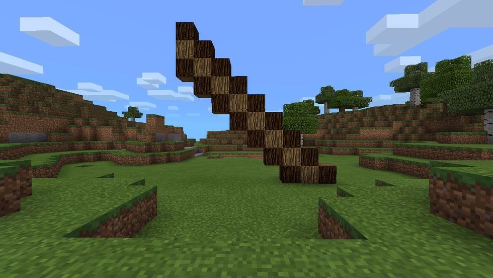 And underneath them place another spruce wood block