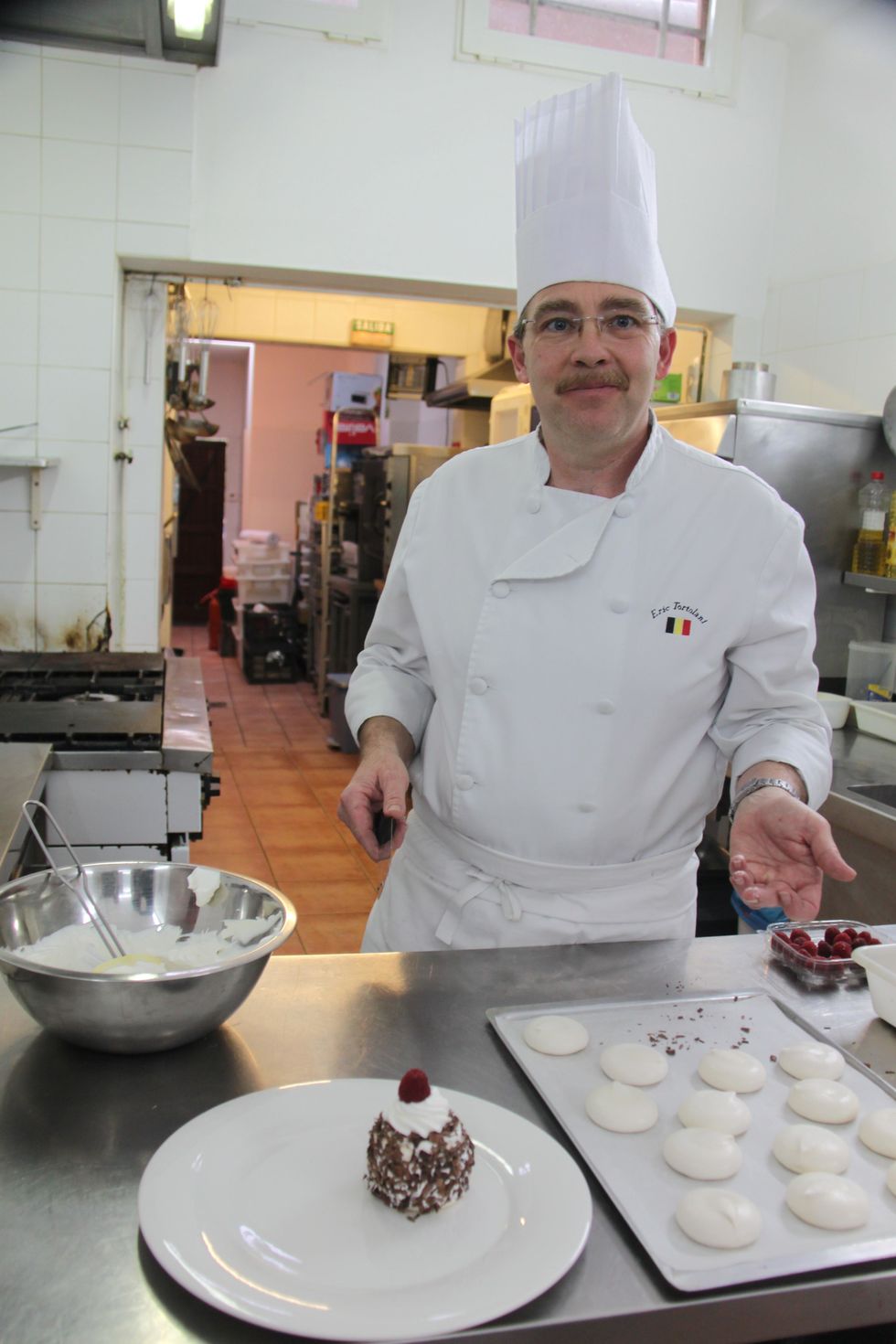 AND USE A RASPBERRY OR STRAWBERRY TO DECORATE THE TOP