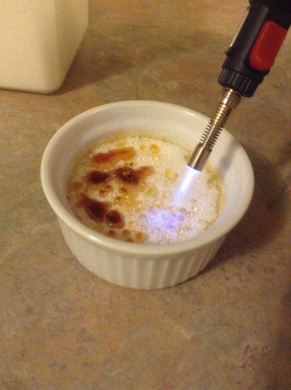 And use the torch to caramelize them. Be careful not to burn the sugar.
