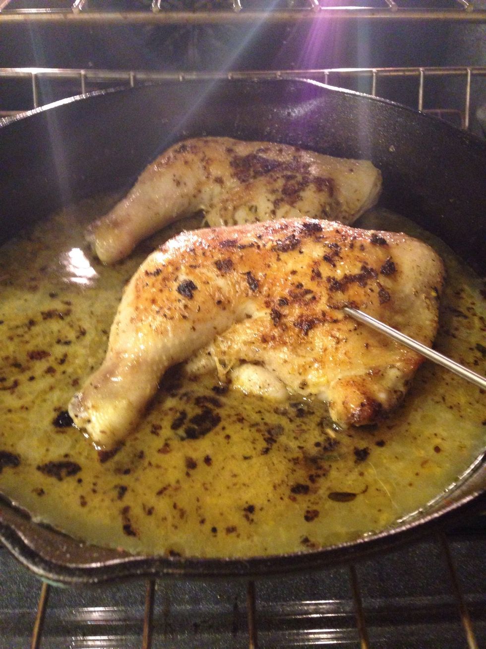 And voila! Enjoy as each quarter comes in under 3 carbs each! Use the remaining broth to drizzle over your vegetables. It's delish!