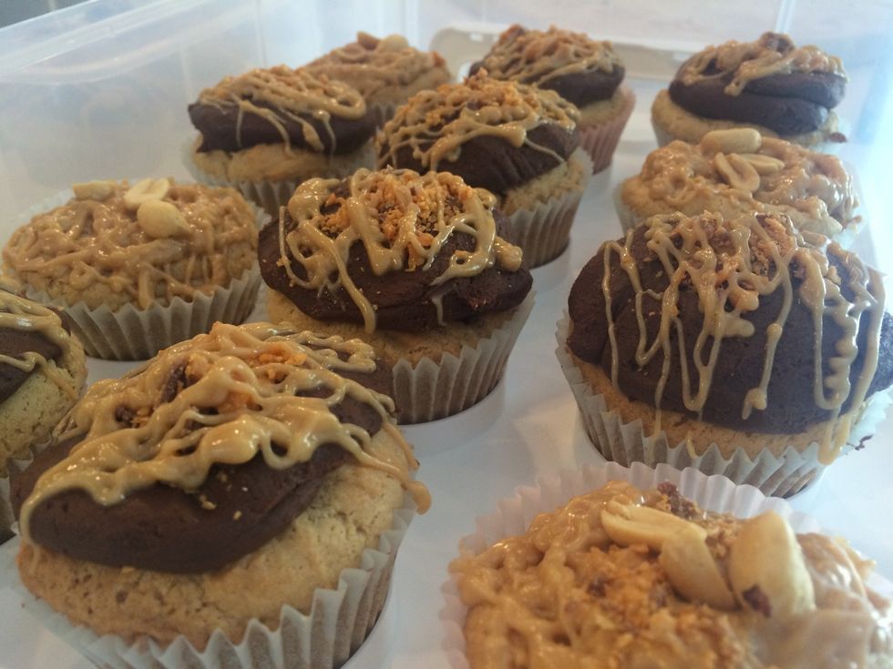 And voila! You have Butterfinger cupcakes.