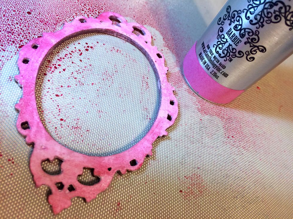 And, Wa-La! It's a soft pink. And I like the way the color isn't even. It makes it look more 'shabby'!