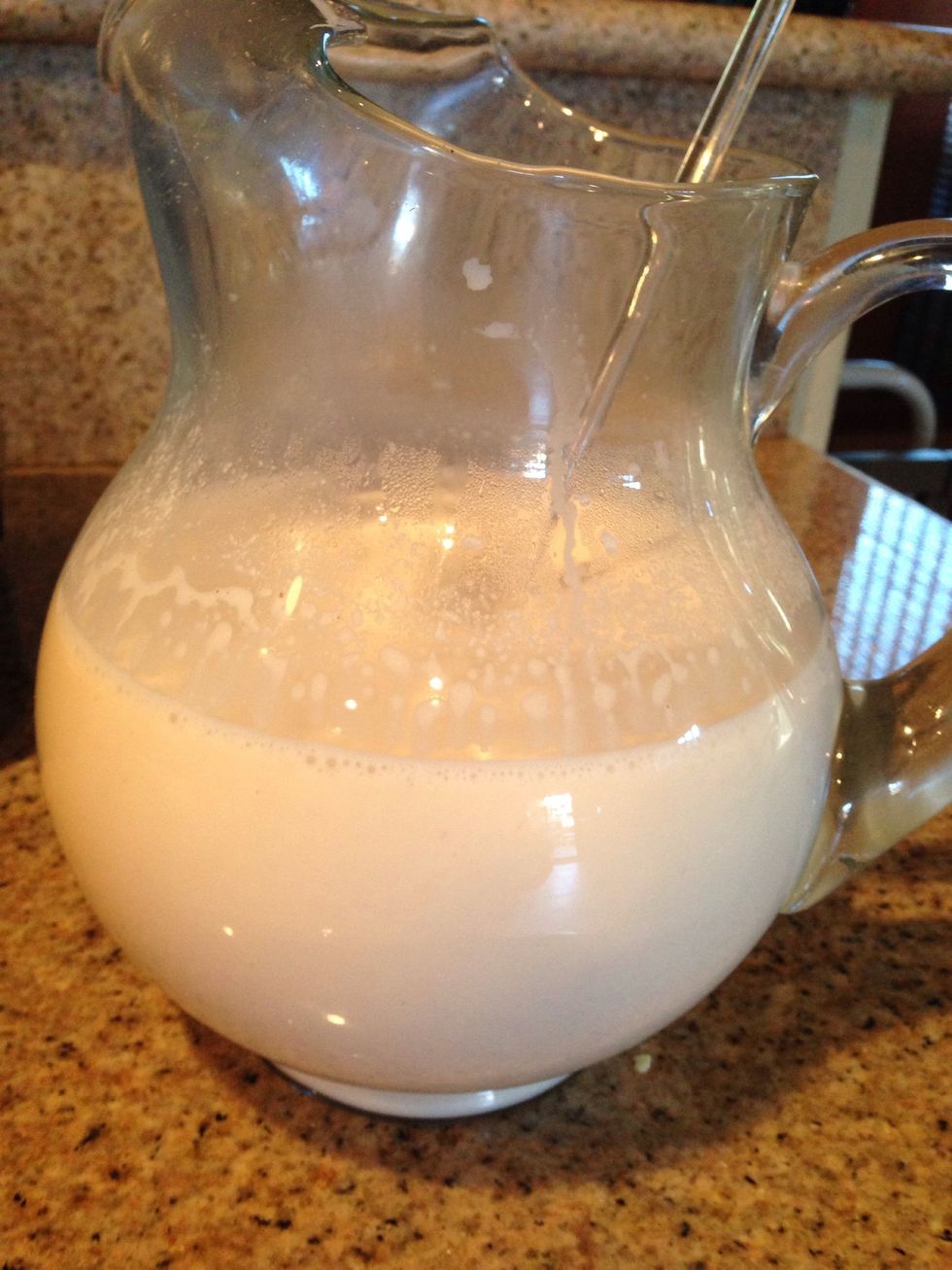 And Walah! You've got delicious homemade Almond milk! I was able to make appx. 10-12 cups of Almond milk. Almond Milk is very perishable so make sure you drink it within the next few days.