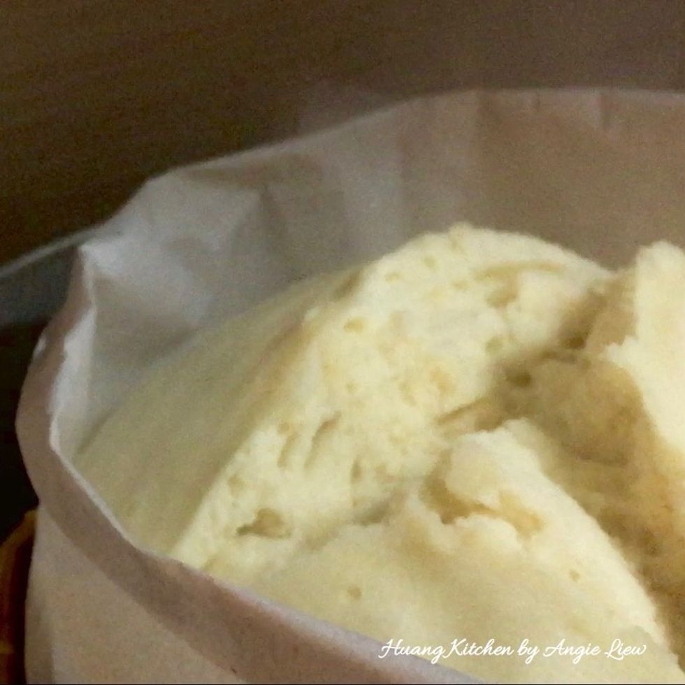 And we're done! To test for doneness, insert a bamboo skewer into the centre of cake should come out clean.