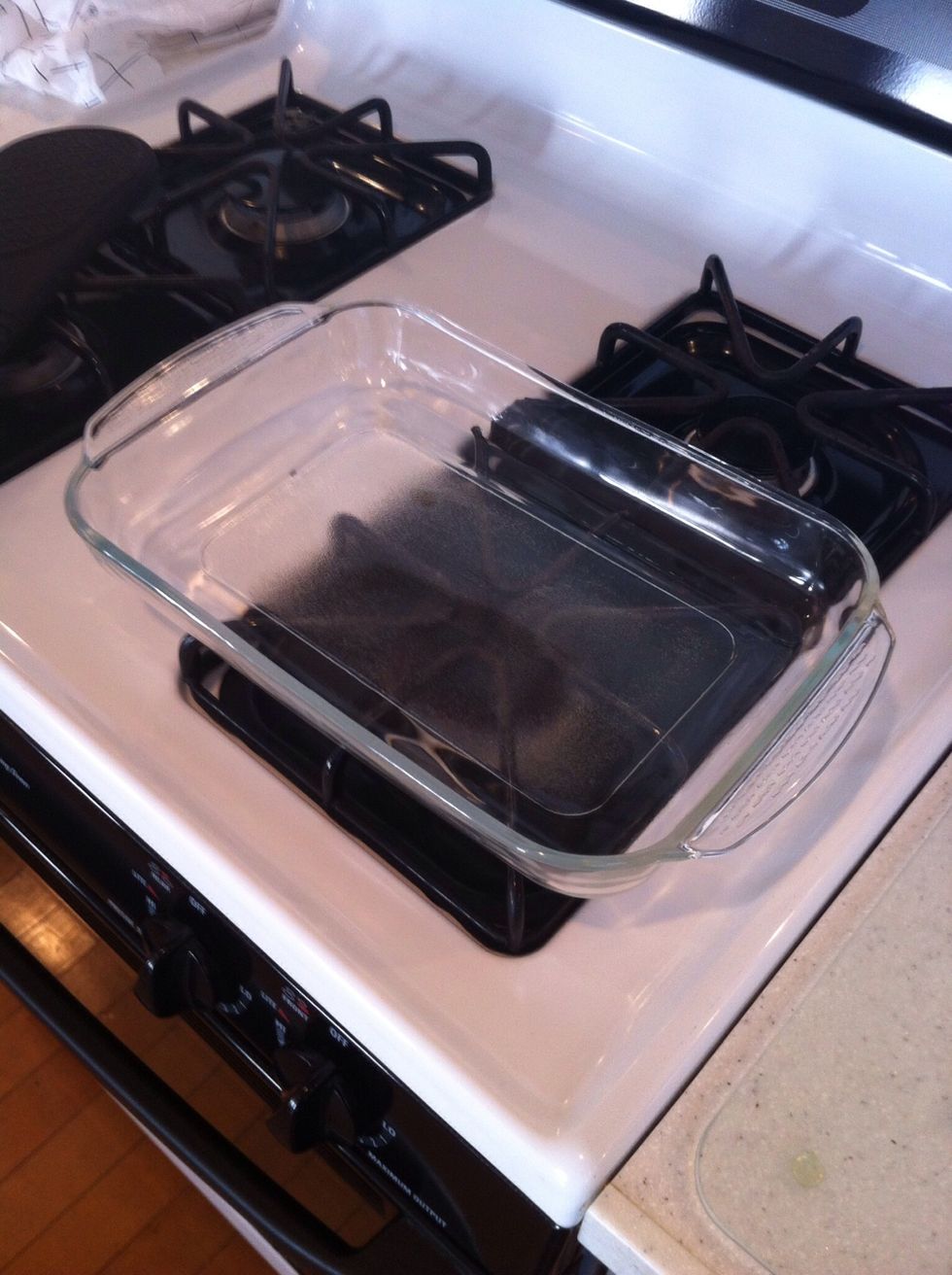 And when it's completely melted, you can remove the tray from the oven and it should look like this.