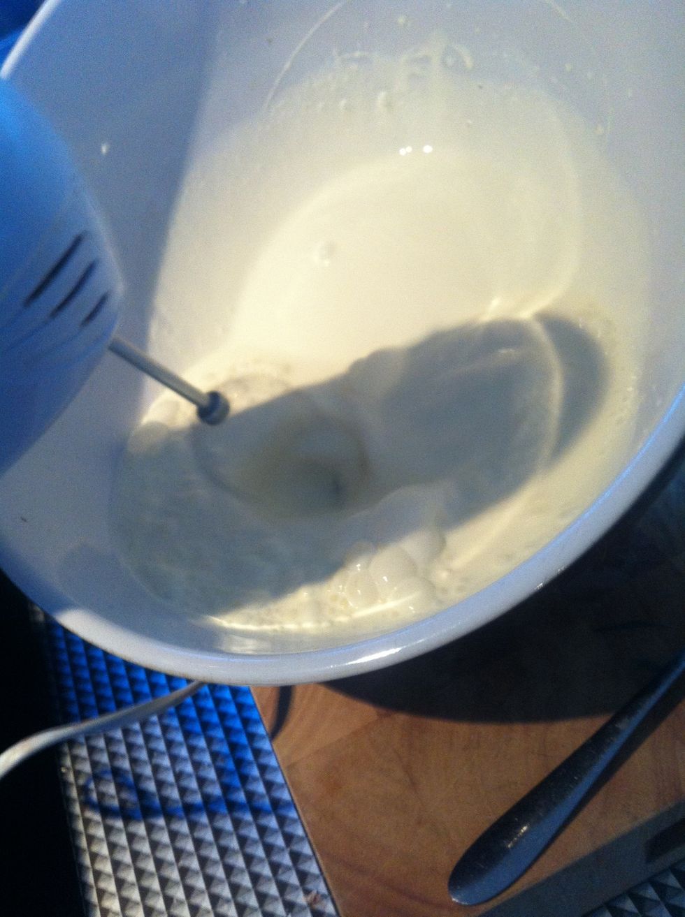 And whip some double cream whilst the chocolate is melting.
