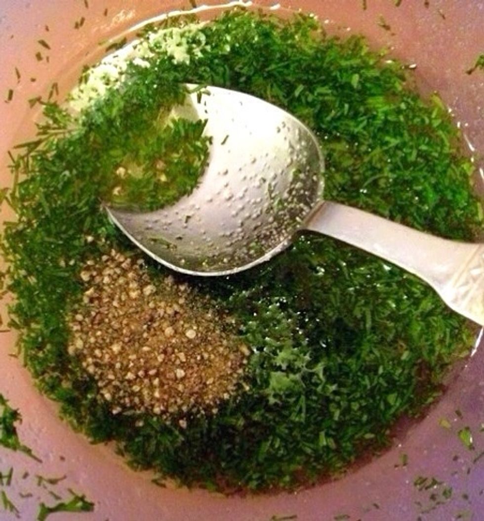 ..and white pepper. Mix and pour this over the cucumber slices.