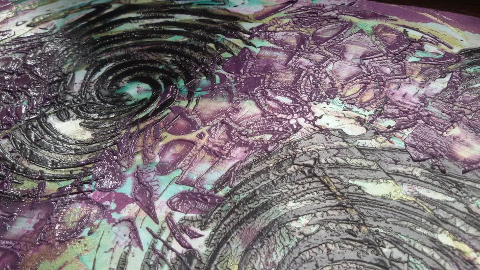 And with Mardi Gras Sorbet. Put it between black textures.