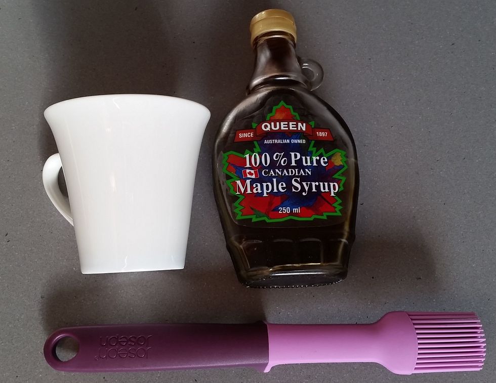 and with some maple syrup and water (or melted honey) ...