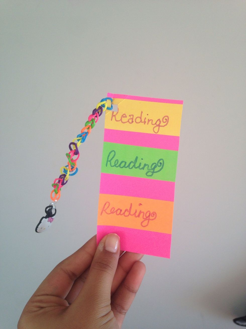 And you are done with a cute bookmark!!! It is cheaper but cutter!!!\ud83c\udf37\ud83d\ude09\ud83d\udc9b\ud83d\udc99\ud83d\udc9c\ud83d\udc9a