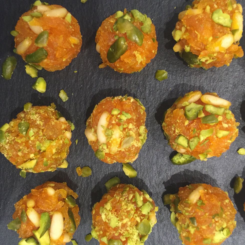 And you can roll them in pistachios