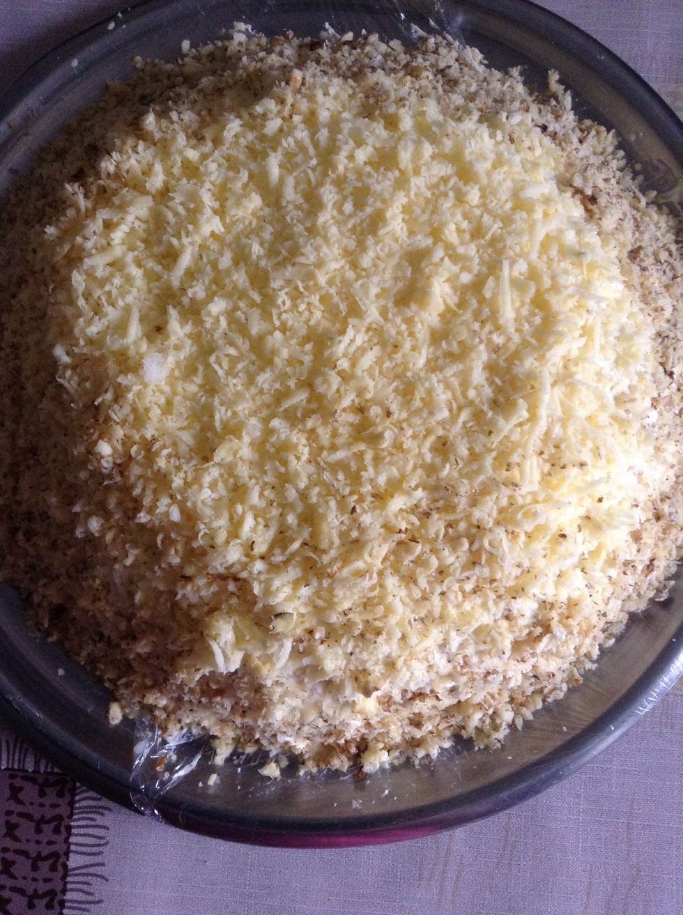 And you may decorate this salad what you want.I decorate cheese and nut.