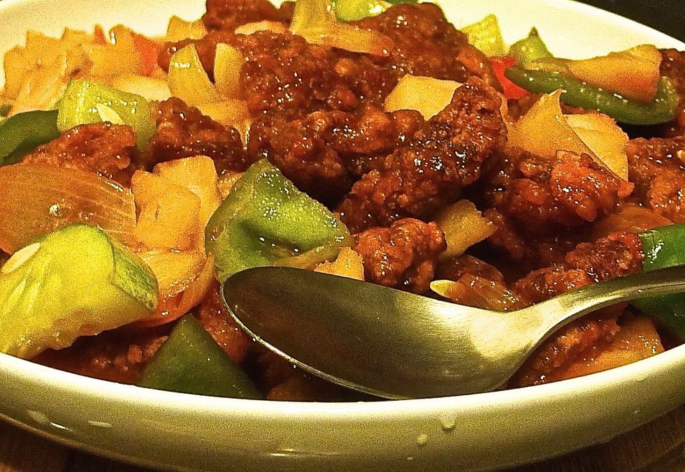 And you're done! Dish out onto serving plate and serve immediately. ENJOY!