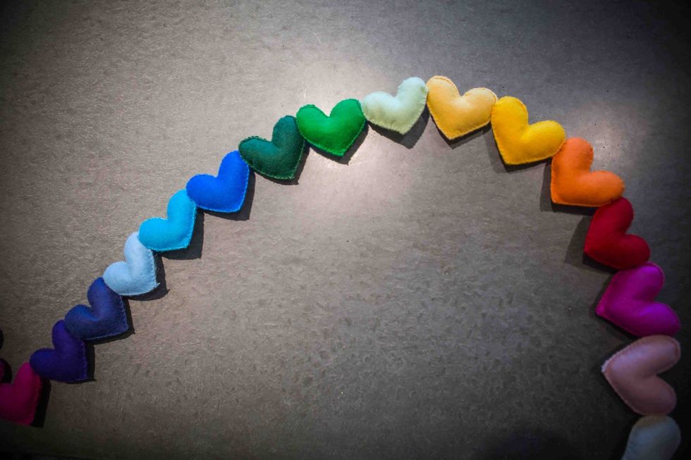 And you're finished! Hang your very own hand-made stuffed heart garland for everyone to admire.