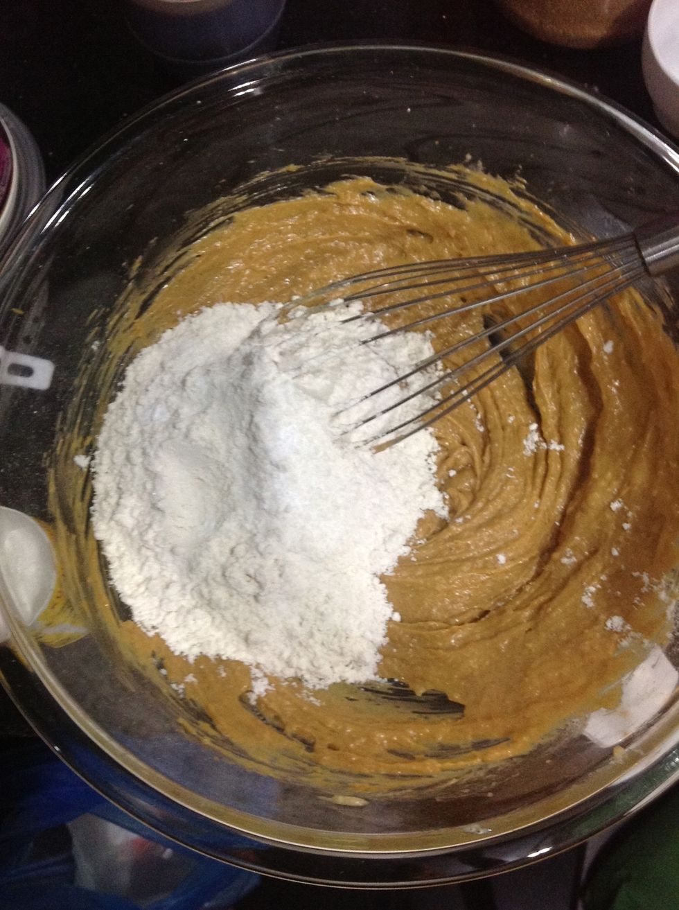 And your dry ingredients; flour, baking powder, baking soda and salt.