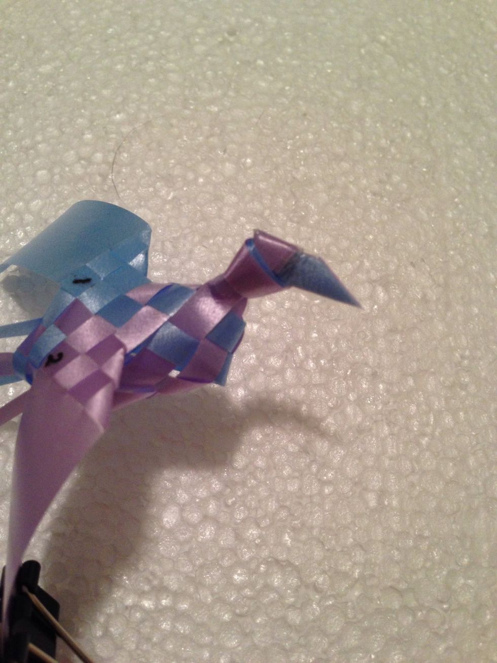 Angle cut creates beak.