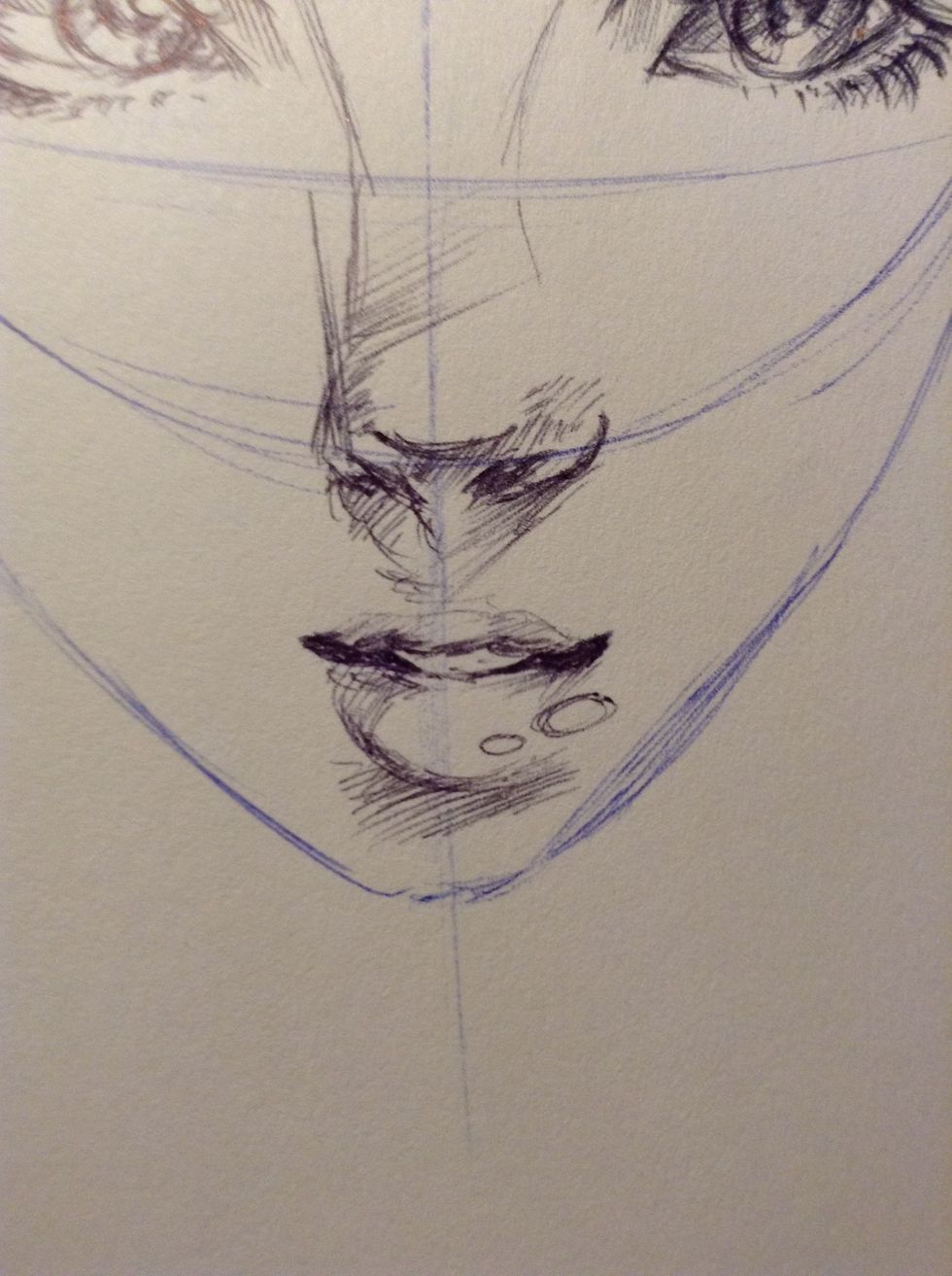 Anime mouths usually are really dark at the corners and, of corse for a shoujo type bottom lip, you add shine!