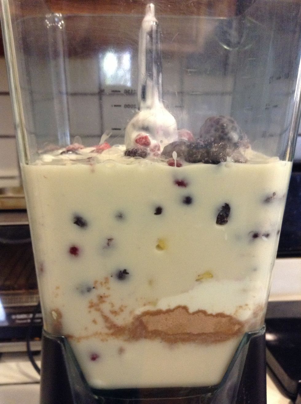 Another 1/2 cup of almond milk on top