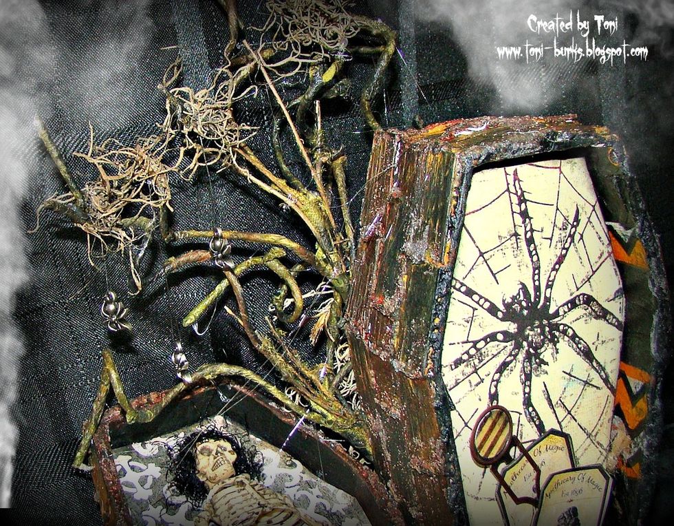 Another closeup of tree as well as the texture that was achieved for the sides of the coffin.