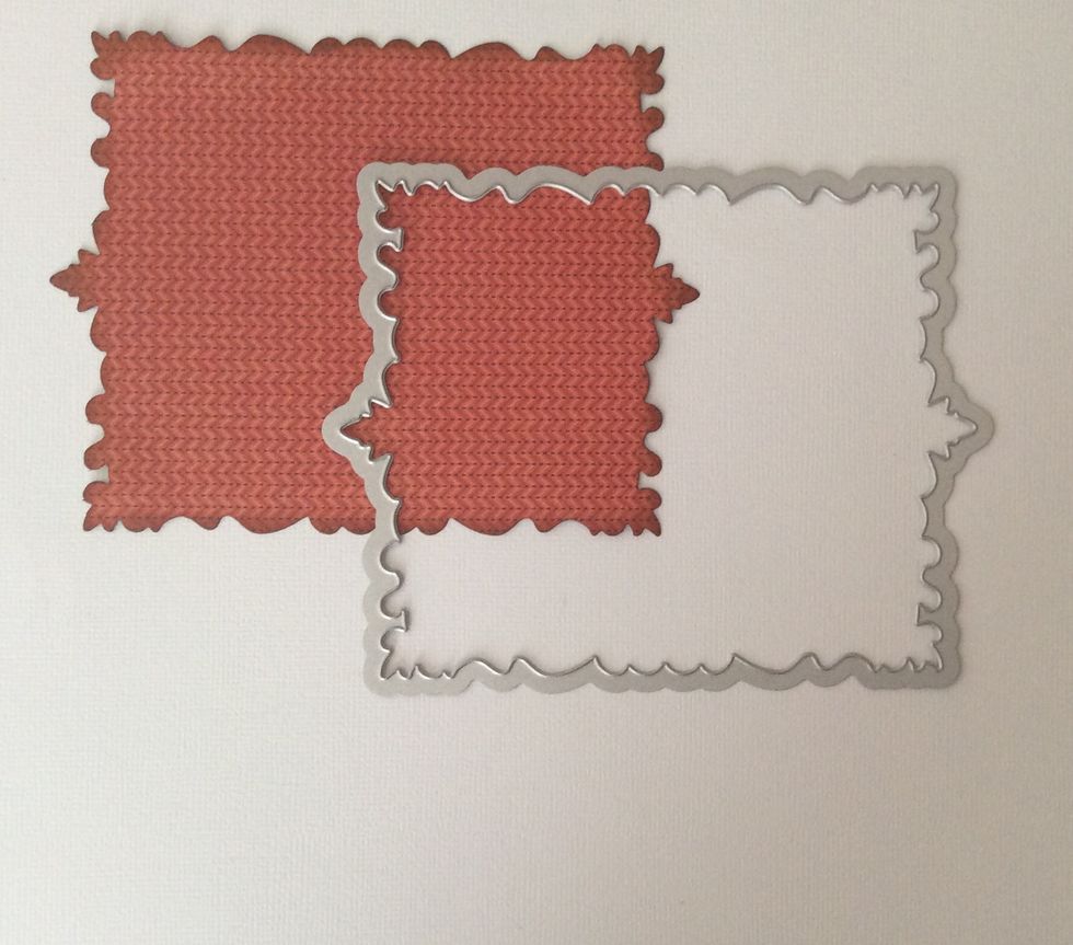 Another die from the framelits pack was used to cut a patterned paper layer ( Good Ol sport title page used here ). Ink edges if desired.