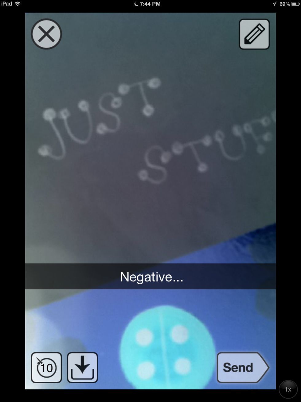 Another effect: type in "Negative...", again with three periods afterwards. Just like the black and white effect, you can backspace it and type whatever you want.