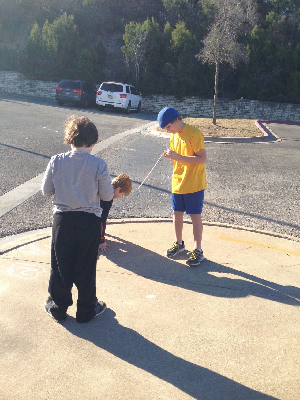 Another experiment was called me and my shadow.  We went outside and made a mark to stand on all day them made a mark at the end of the shadow.  We came out every hour to see our shadow.