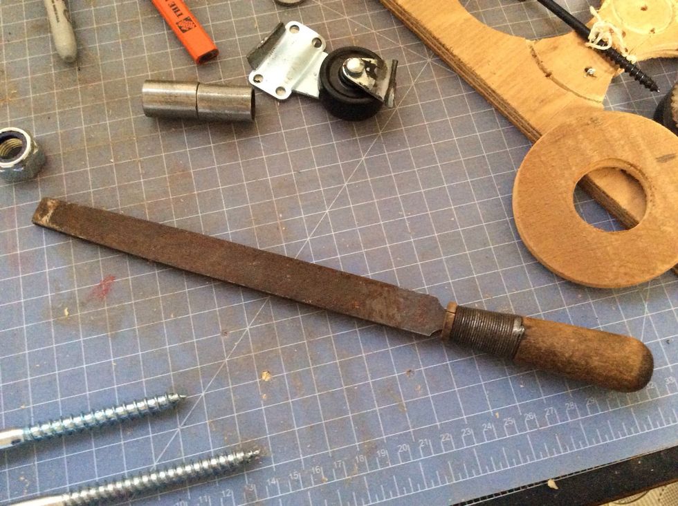 Another flea market find. I used this to smooth all edges of cut metal.