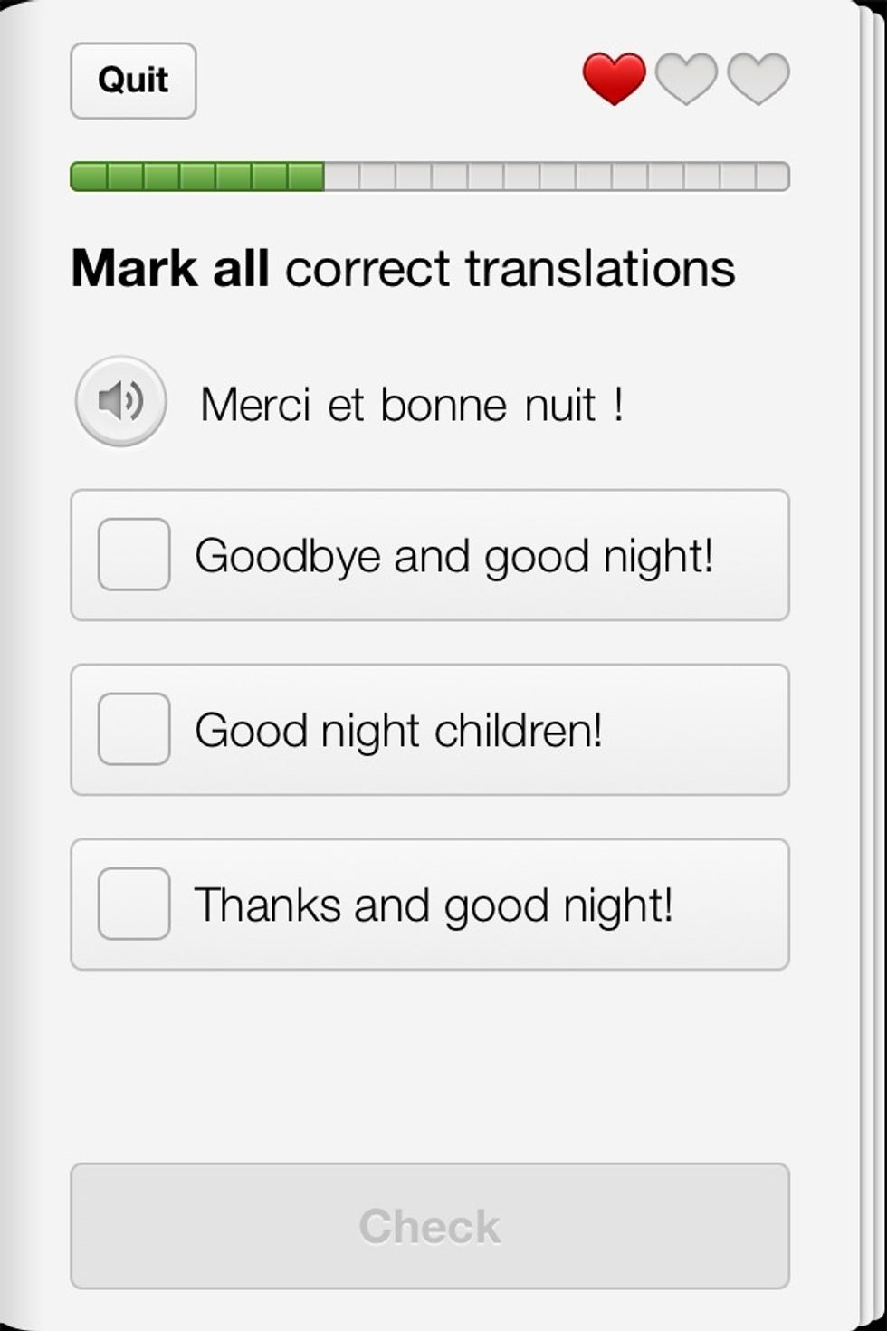 Another great feature of the app that helps guide the learning process.