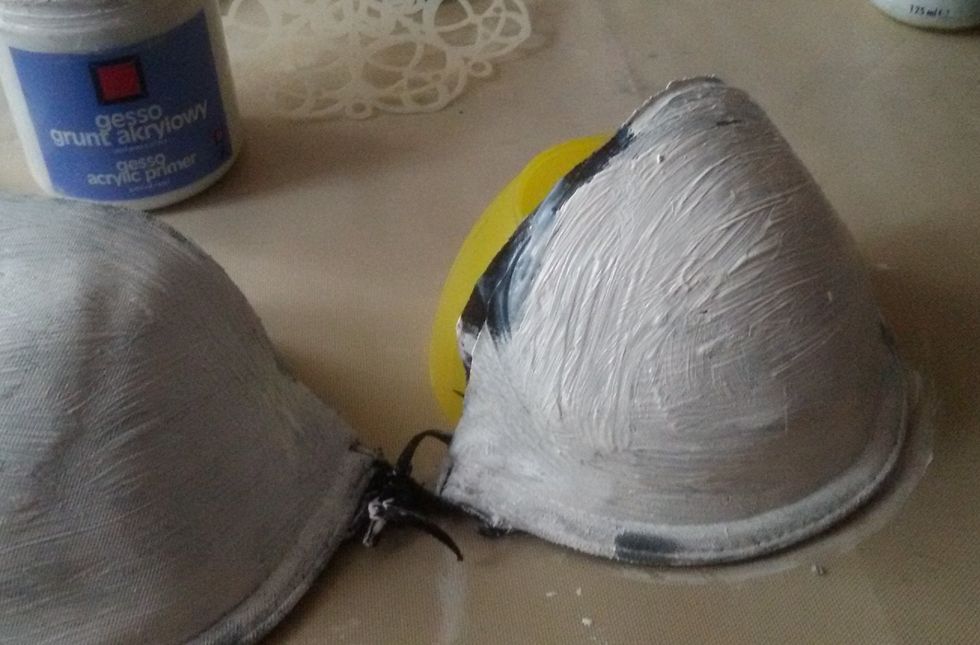 Another layer-gesso. One or two times.