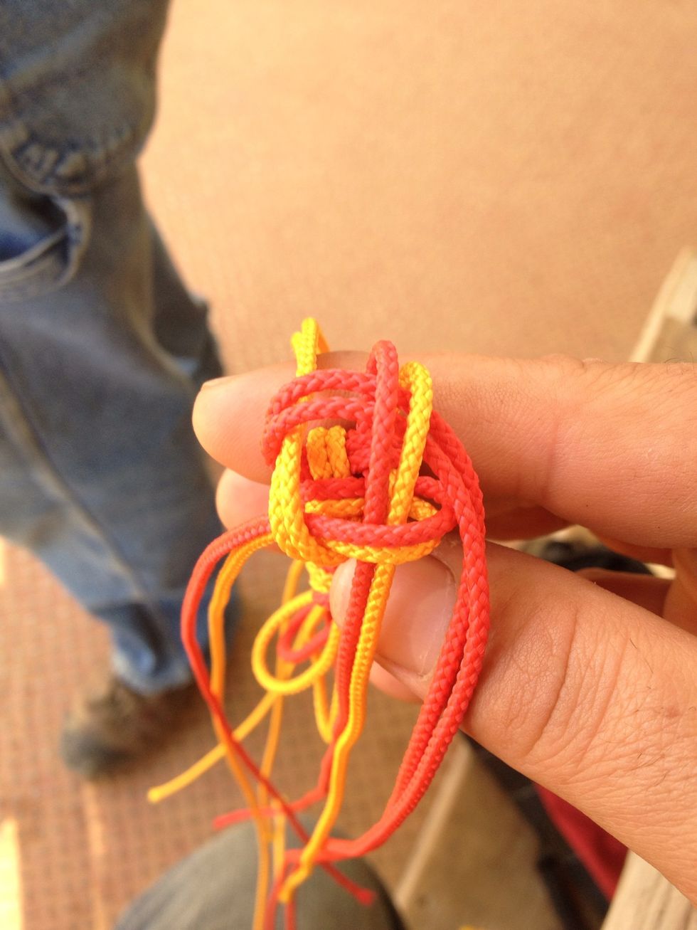 Another photo of the beginning knot.
