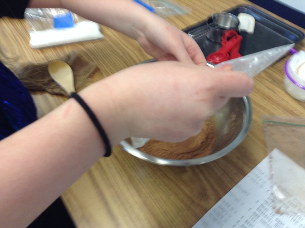 Another step, add flour.