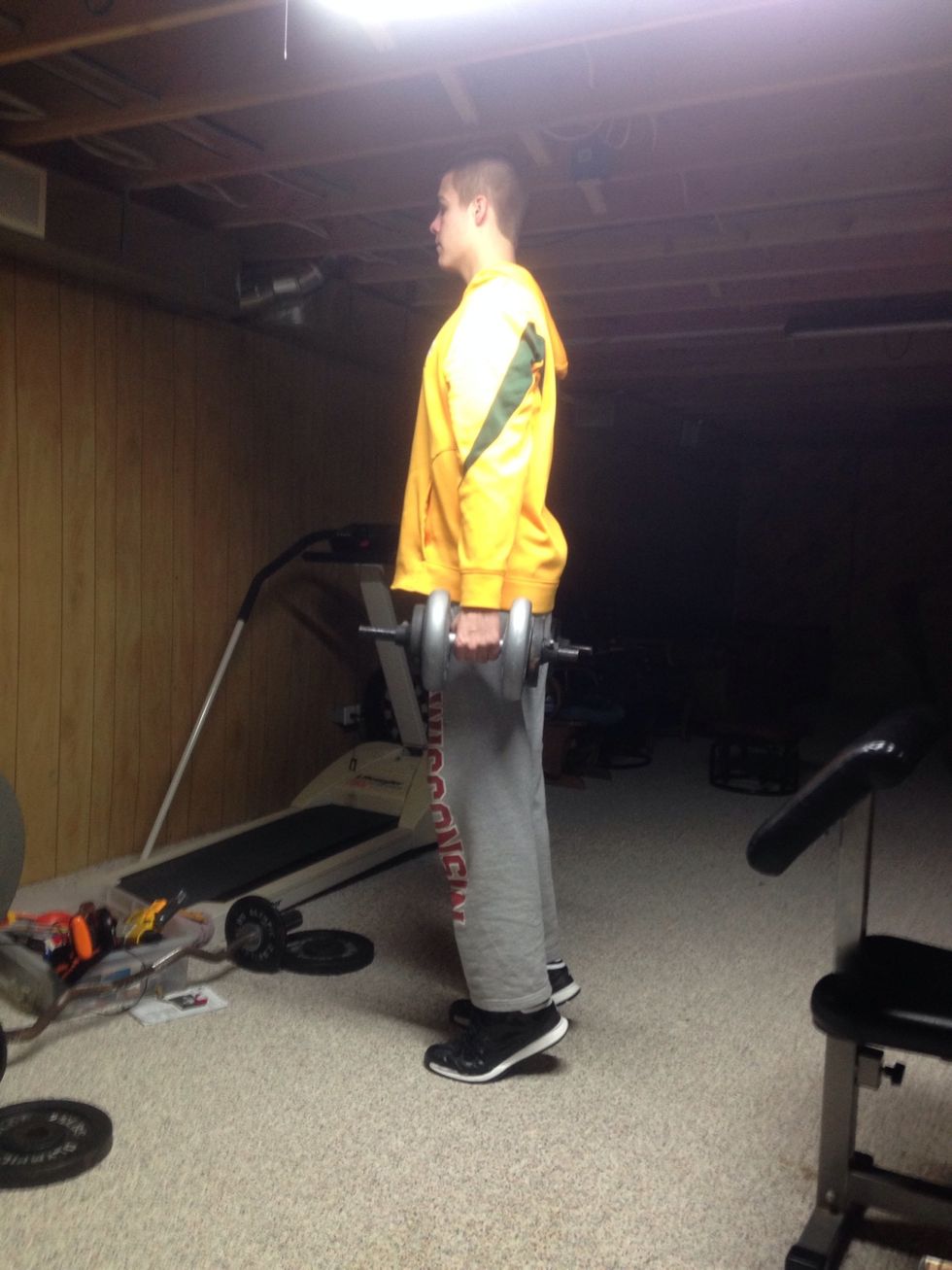 Another work out after you jump rope, and to help strengthen leg muscles are calf raises. You can do this with or without weights. With them will work your legs harder, and work your legs more.