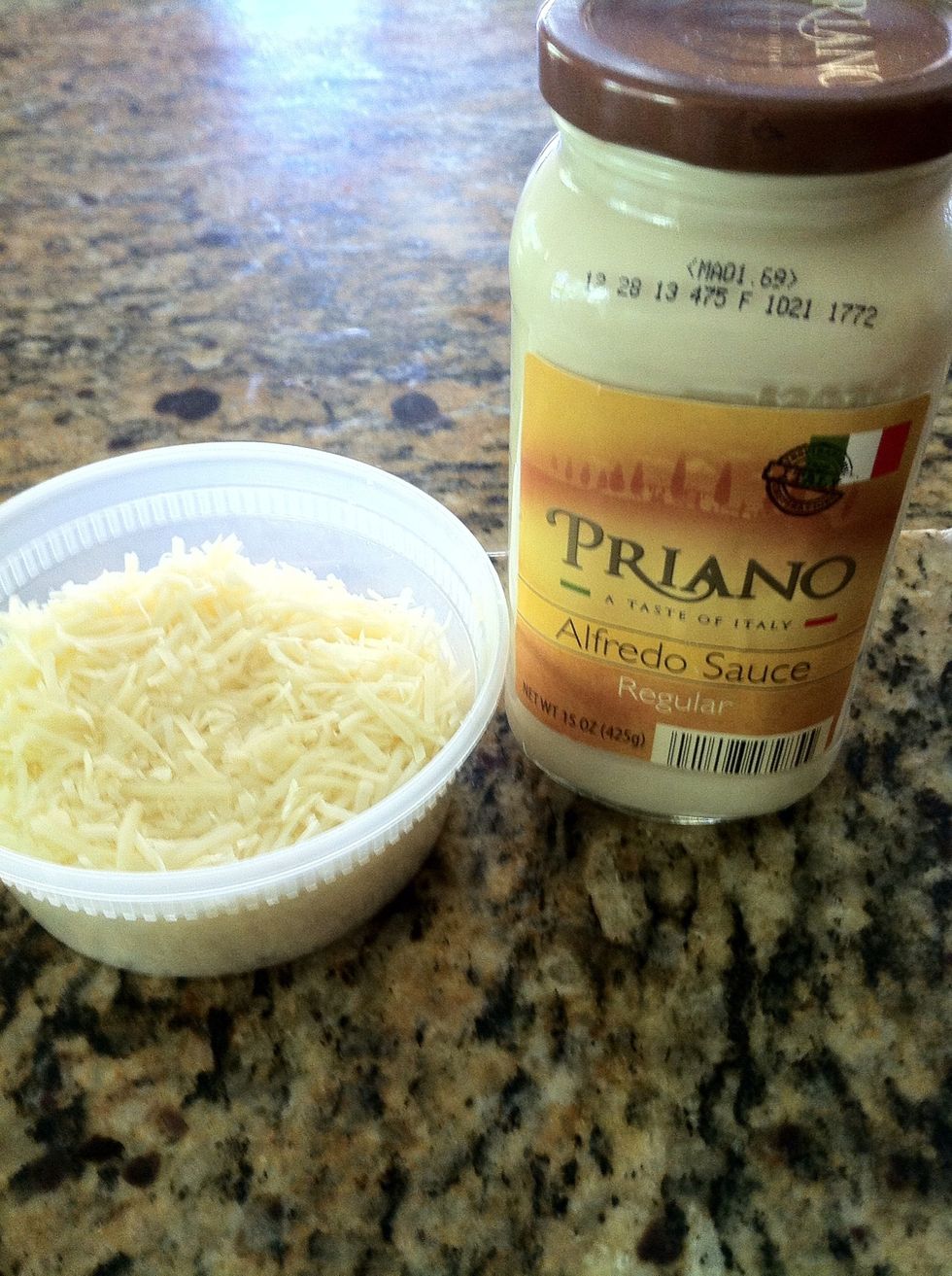any cheese and Alfredo Sauce for spaguettie will be use on top of stuffing
