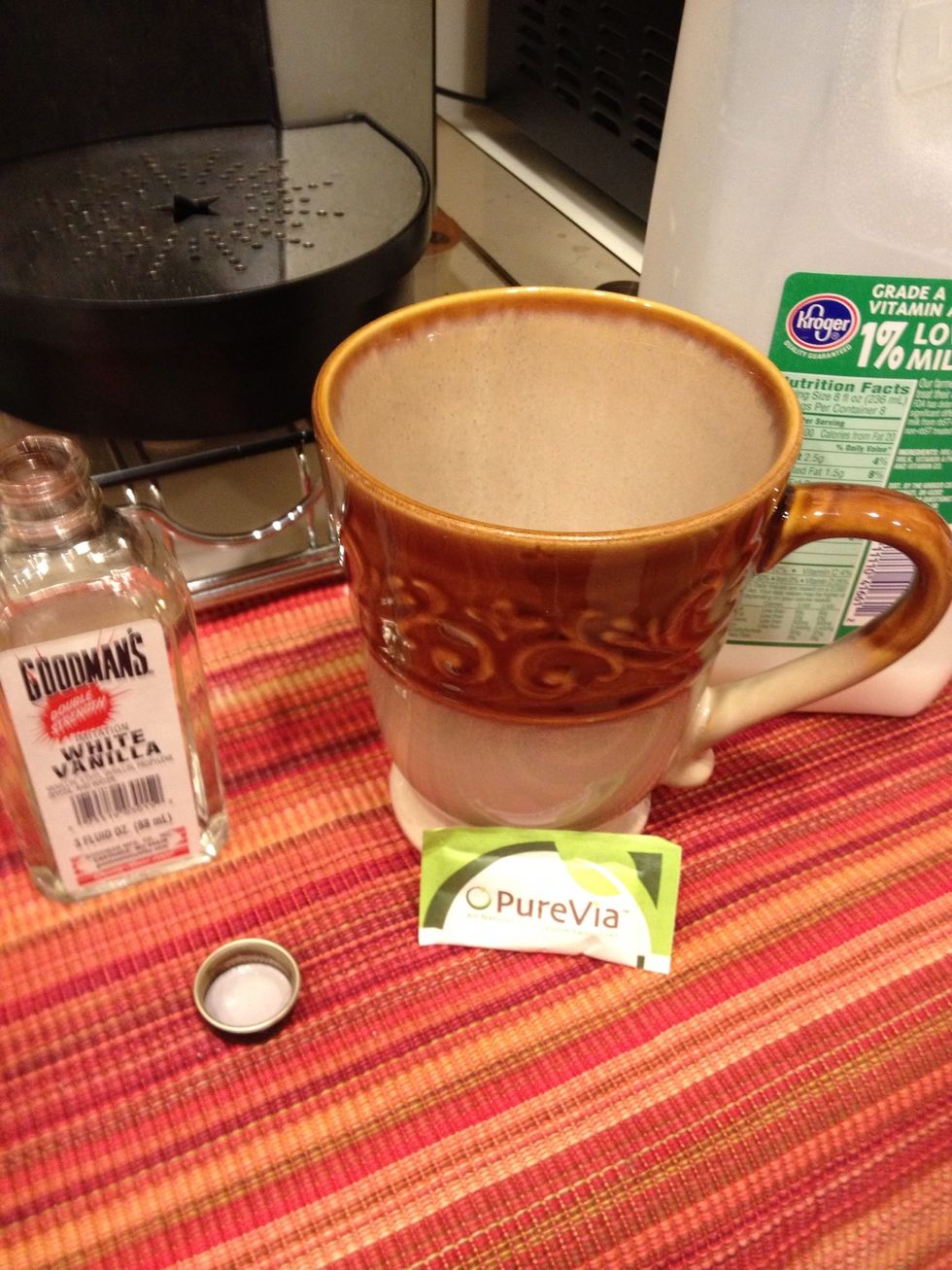 Any flavoring that you use for baking can also be used for a latte. I happen to like vanilla, so one capful of vanilla goes into my coffee cup. I also like stevia - but you can use anything (or not)