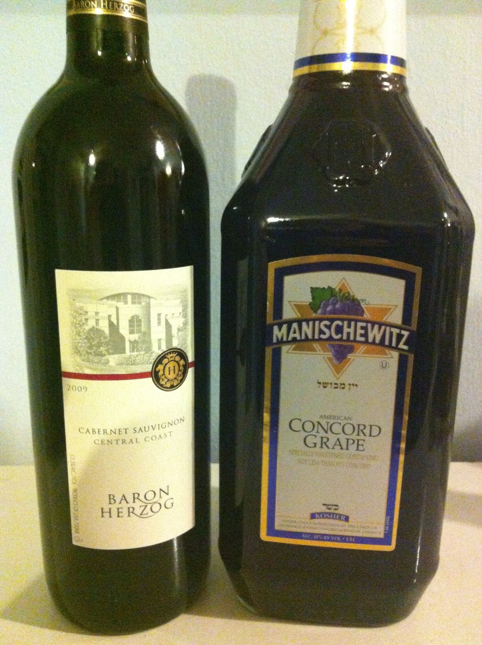 Any kosher red sweet wine can be used. I chose Manischewitz.