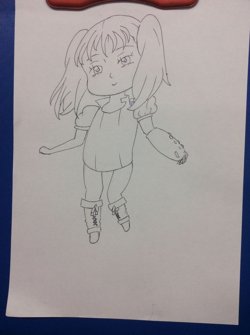 Apague com a borracha os riscos de l\u00e1pis.