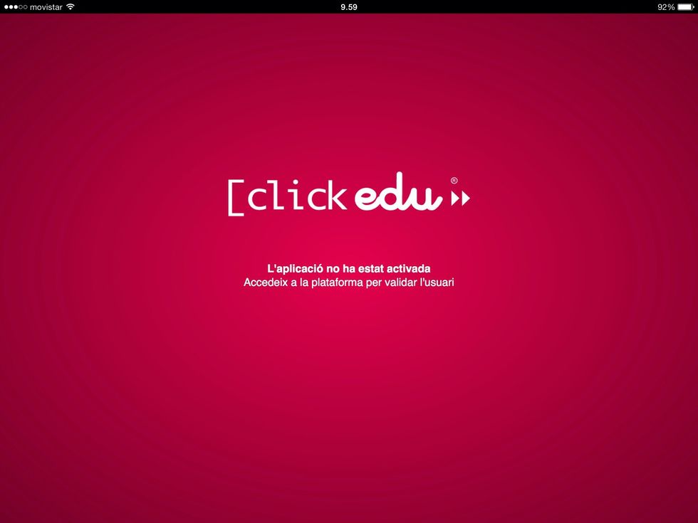 Apareixer\u00e0 aquesta pantalla. Per seguir obrirem la nostra sessi\u00f3 de ClickEdu al navegador (Safari, Chrome...)
