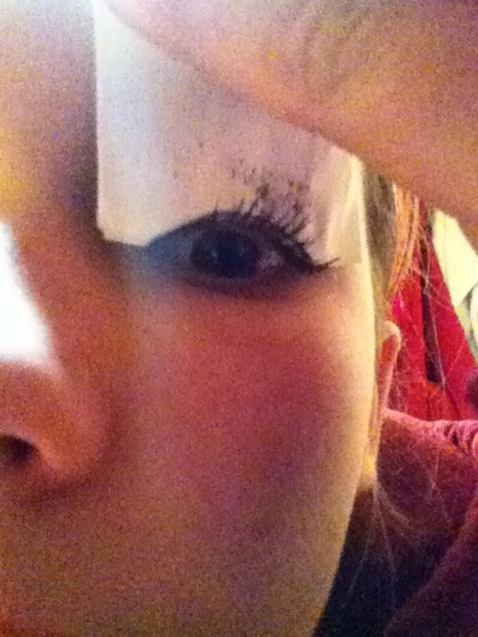 Apple mascara. Push lightly on the paper with your mascara wand while doing so